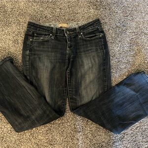 PAIGE Dark Wash Boot Cut Jeans